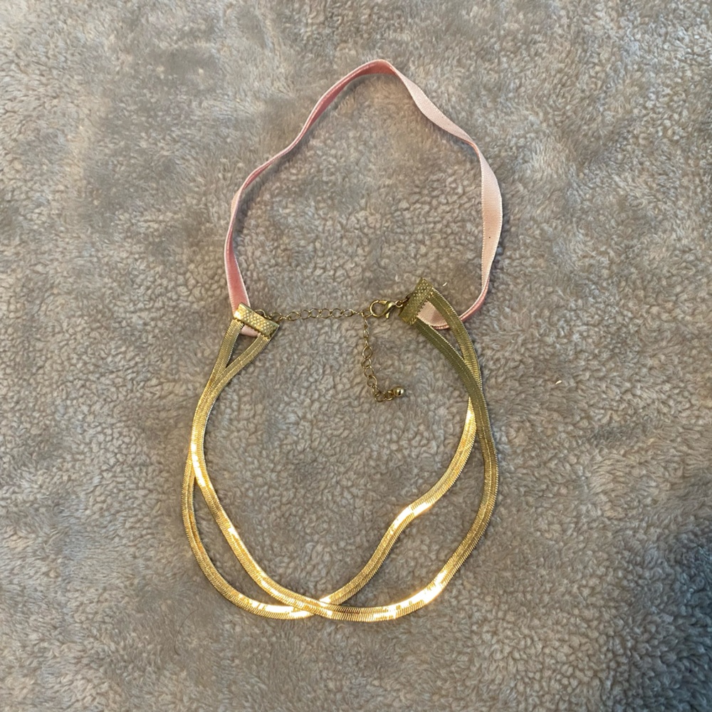 Chic Gold and Pink Women's Necklace